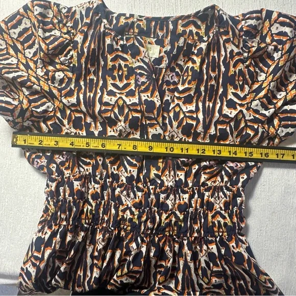 Anthropologie Maeve Somerset Maxi Dress Printed Short Sleeve  XS P - Picture 11 of 14